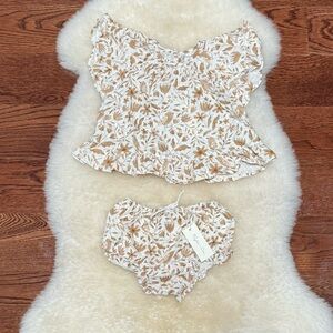 Rylee & Cru garden birds flutter top & bloomers set. 18-24. NWT